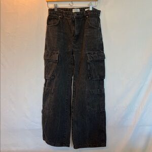 Cotton On Black Wide Leg Cargo Pants